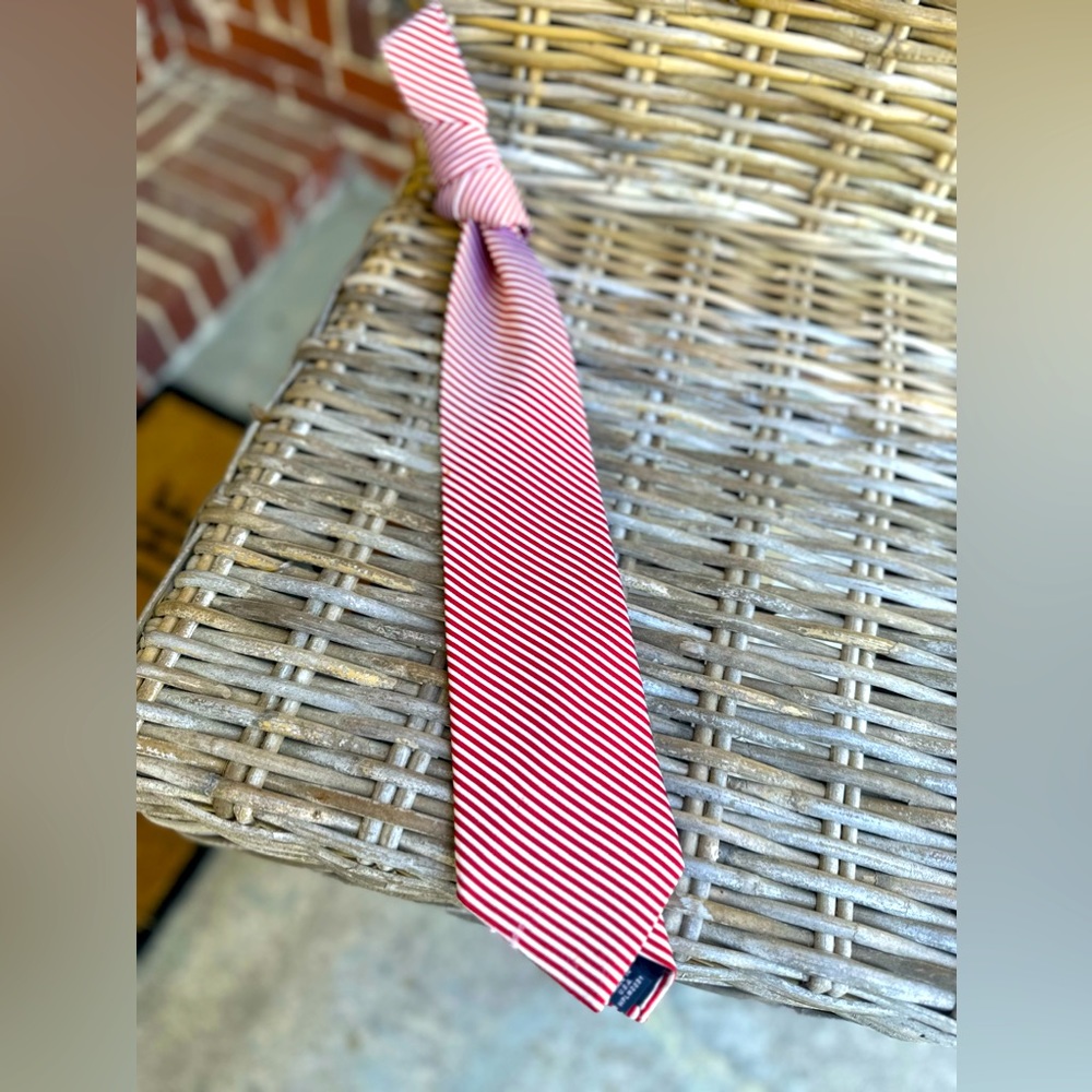 Silk Tie Red & White Stripes